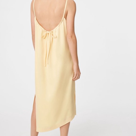 NWT CLUB MONACO Sarana Tie-back Slip Cocktail Summer Open Back Sexy Dress Yellow - Picture 3 of 8